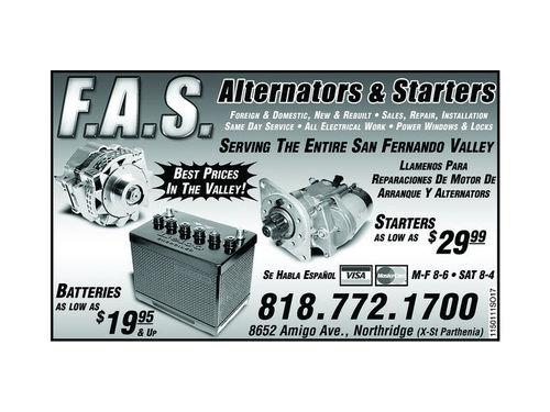 F.A.S. ALTERNATORS AND STARTERS