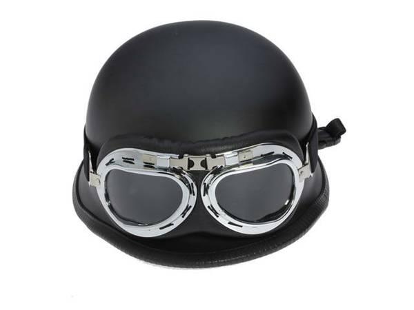 Skid Lid German Style DOT helmet with goggles