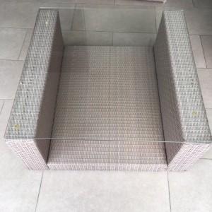 Garden table with glass cover