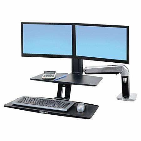 Dual Monitor Standing Desk Workspace Converter (Ergotron)