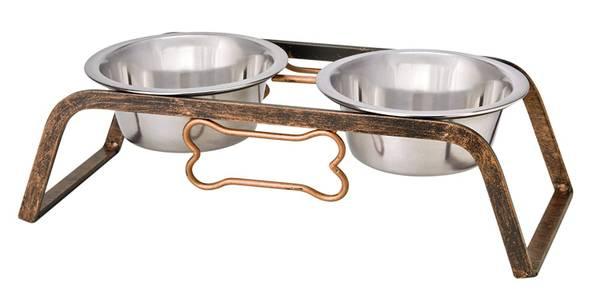 Loving Pets Rustic Bone Diner for Dogs Aged Copper Bowl