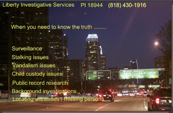 Private Investigator, Southern CA, San Fernando Valley, Los Angeles