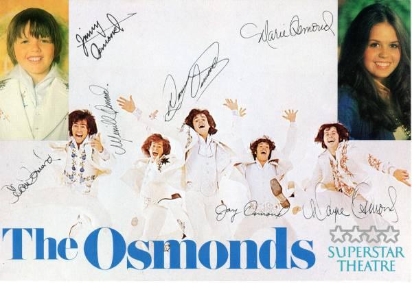 THE OSMONDS - 1974 PROGRAM FROM THE LAS VEGAS TROPICANA HOTEL - Palmdale, Los Angeles, California