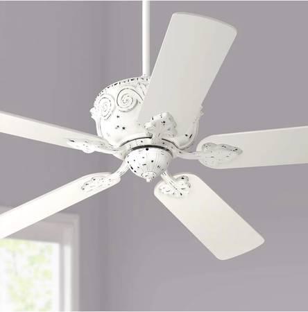 Casa Deville Antique Rubbed White Ceiling Fan - Woodland Hills, Los Angeles, California