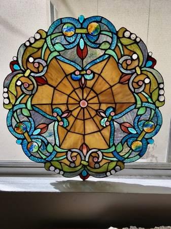 NEW! Tiffany-Style Victorian Stained Glass Window Panel/Suncatcher