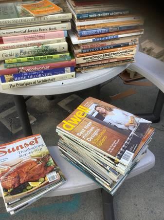 42 Architecture/Decorating Books + Stack of DWELL magazines - Los Angeles