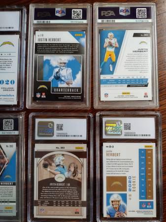 LA CHARGERS -JUSTIN HERBERT ROOKIE CARDS-