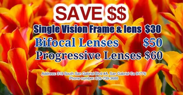 Vision 4 less EyeGlasses lenses