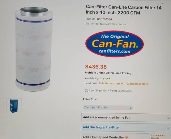 CAN FAN 14x40 CHARCOAL AIR FILTER - San Gabriel, Los Angeles, California