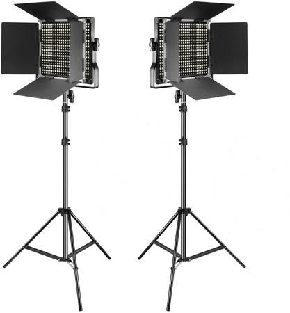 2 Pieces Bi-color 660 LED Video Light and Stand Kit