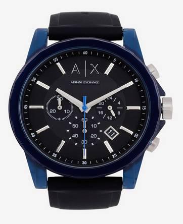 New Armani Exchange AX Mens Blue Black Silicone Quartz Sport - Westwood, Los Angeles, California