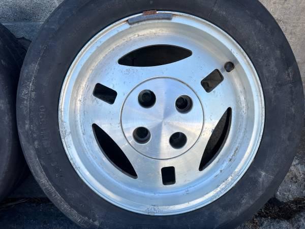 TRX Ford Mustang foxbody metric sized wheels old tires 4 on 108mm