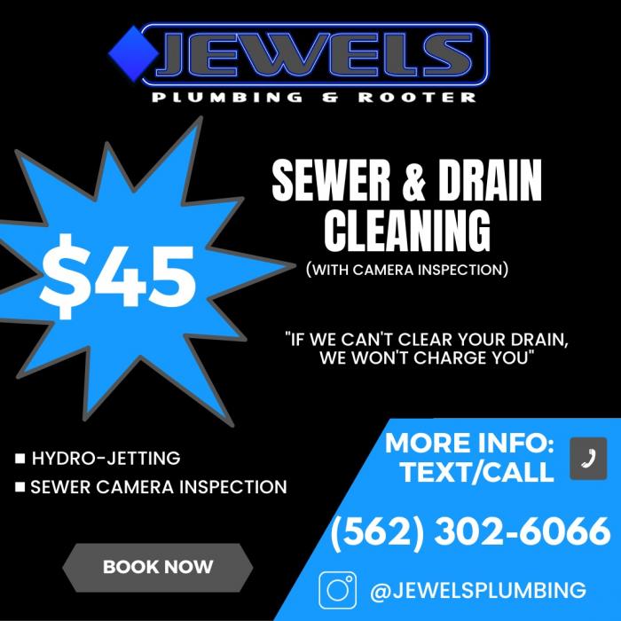 Plumbing Sewer & Drain Cleaning $45 - Downey, Los Angeles, California