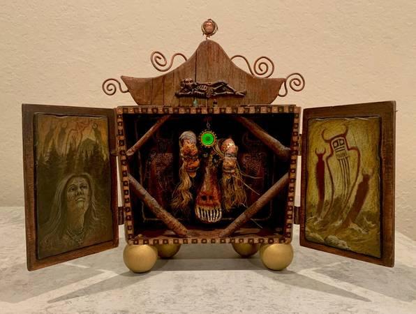 Spooky Occult Spirit Box Sculpture. Artist Ronald Lipking
