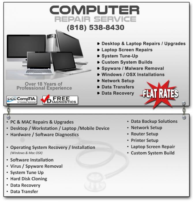 Computer Repairs & Upgrades - Los Angeles