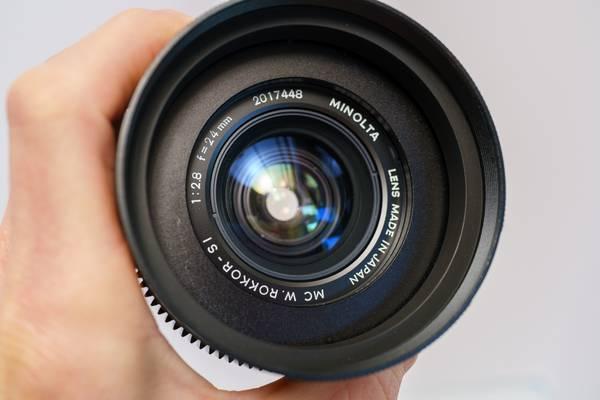 Minolta Rokkor MC-X 24mm f/2.8 - Modded Cine Lens